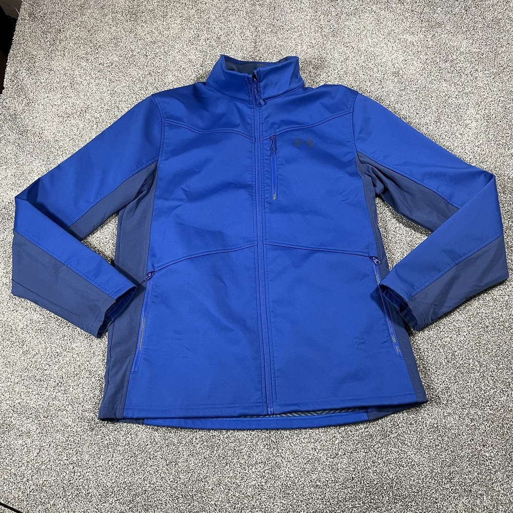 Under Armour ColdGear Infrared Softshell Jacket Blue Full Zip Men’s Large